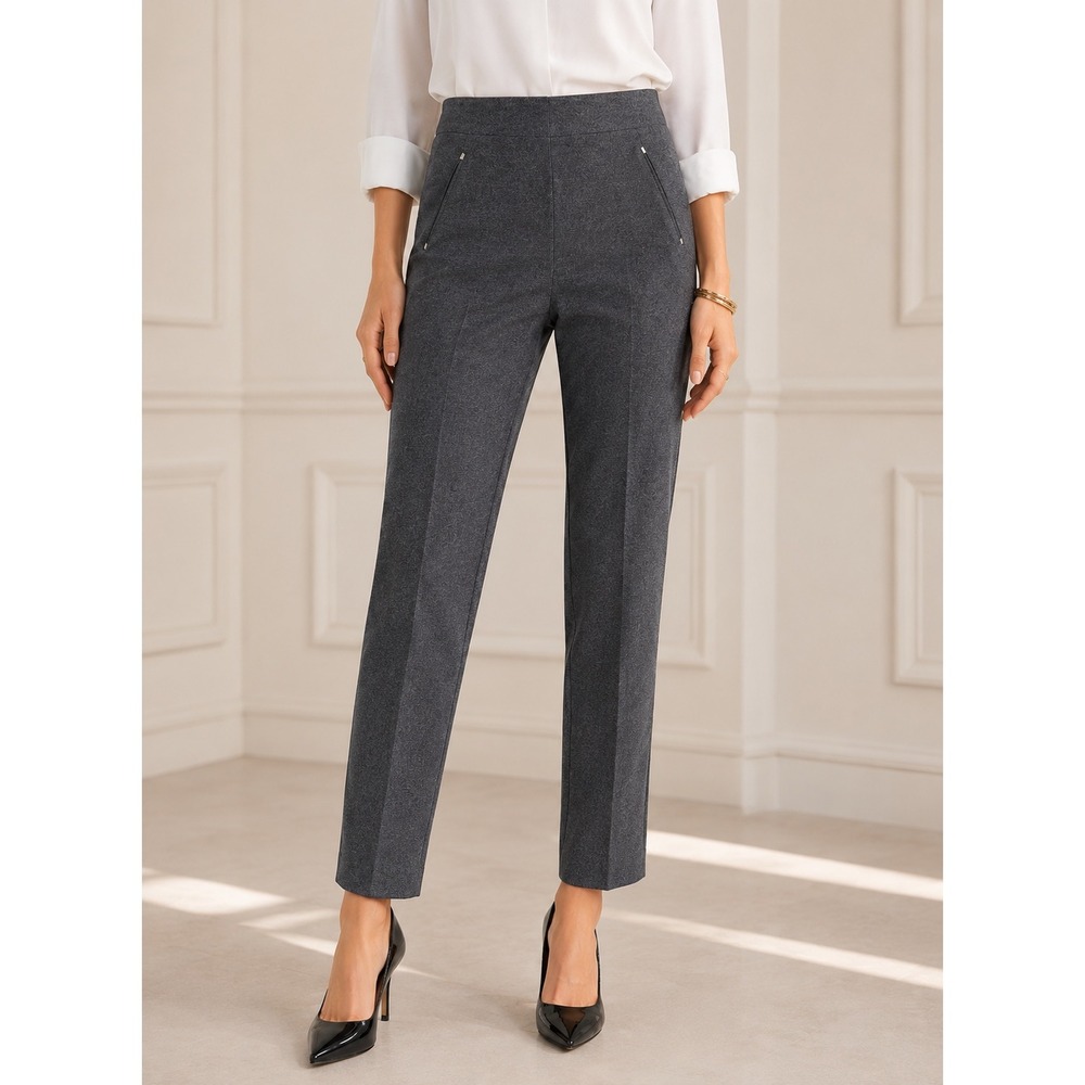 NWT Chico's Dress Pants Sz 18 Dark Heathered Grey So Slimming Juliet Slim Leg